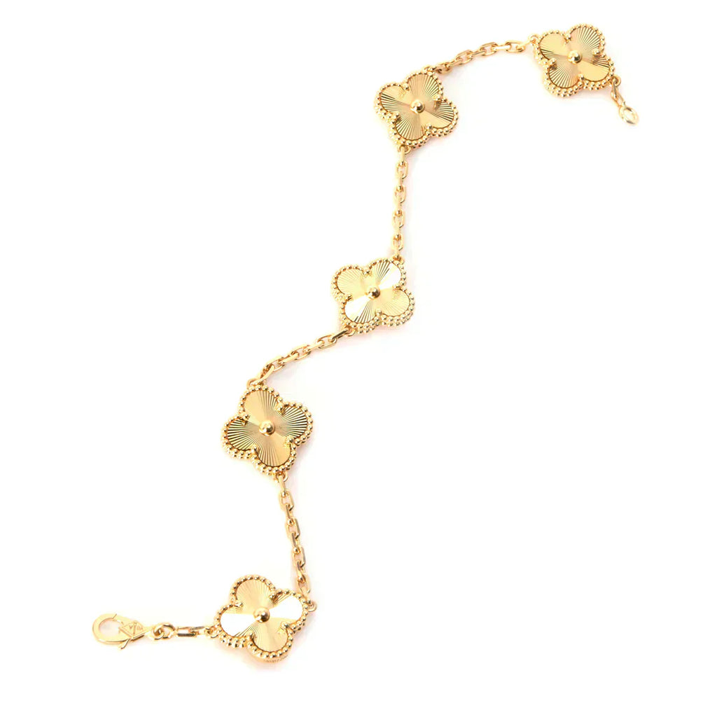 Van Cleef & Arpels CLOVER 5 MOTIF PINK GOLD BRACELET