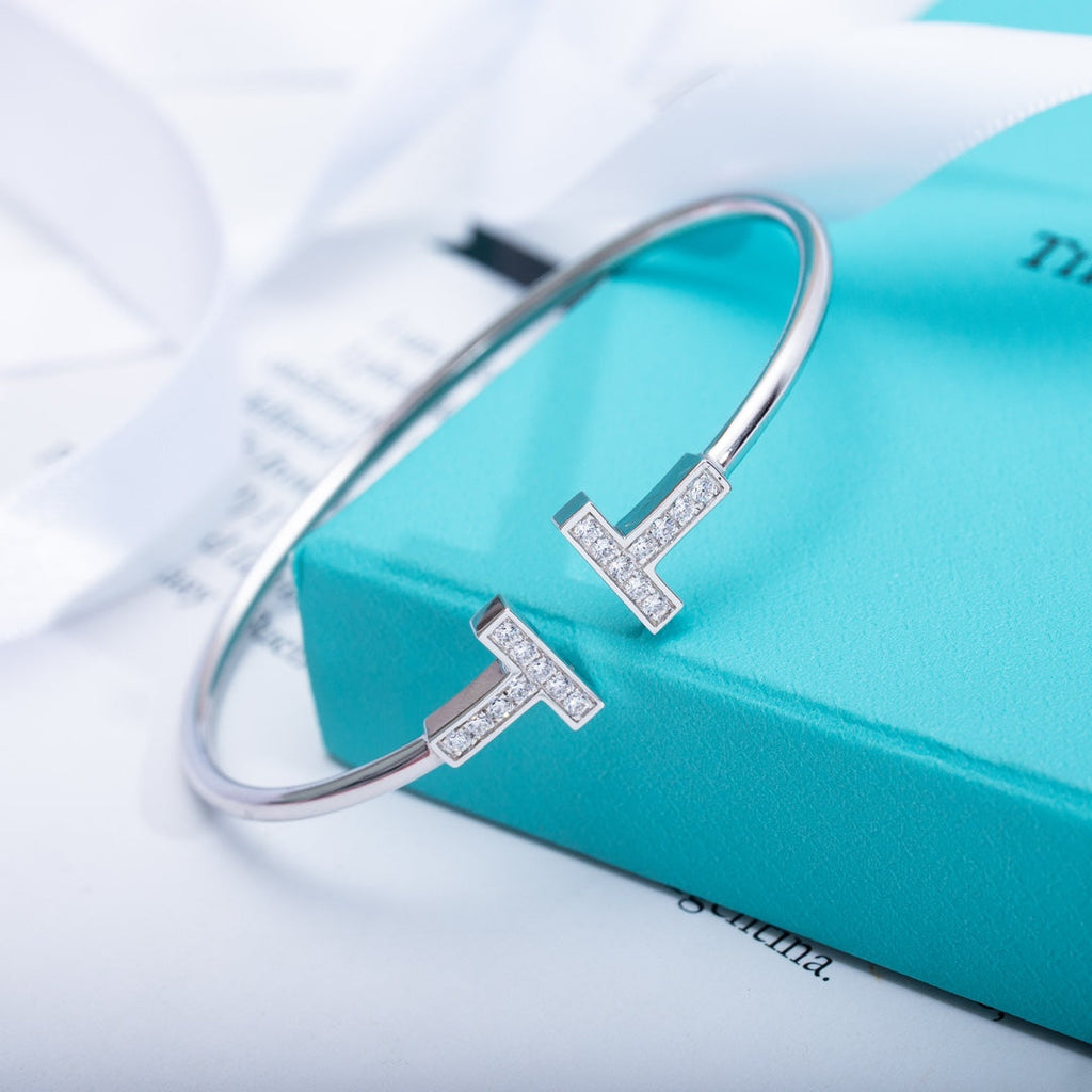 TIFFANY T BRACELET 1.8MM DIAMOND SILVER
