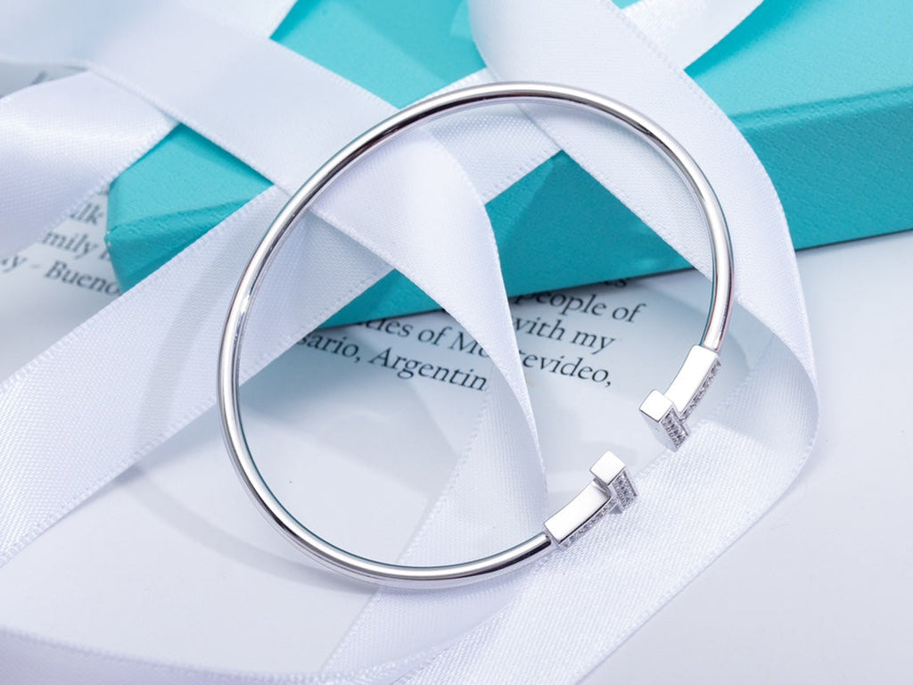 TIFFANY T BRACELET 1.8MM DIAMOND SILVER