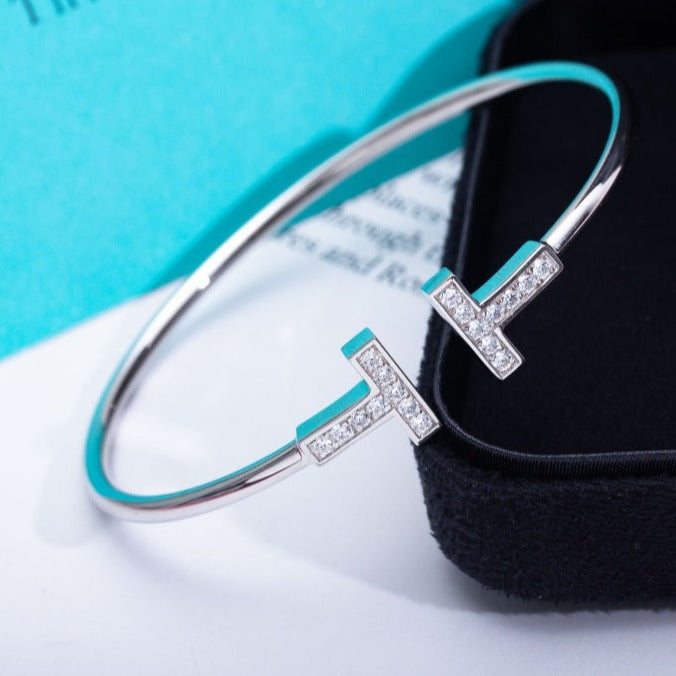 TIFFANY T BRACELET 1.8MM DIAMOND SILVER