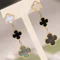 Van Cleef & Arpels CLOVER EARRINGS GOLD ONYX MOP 3 MOTIF