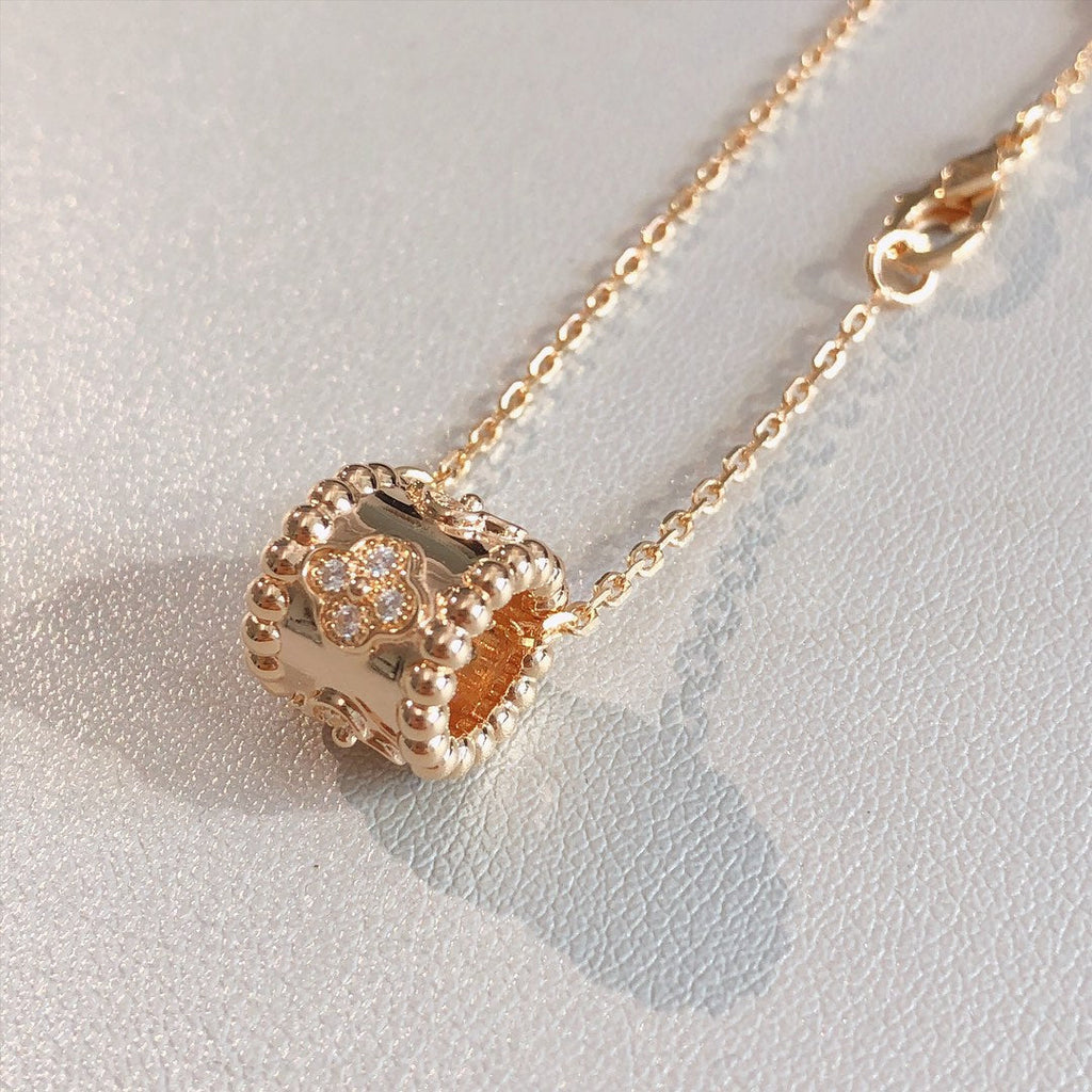 Van Cleef & Arpels PERLEE PEDANT PINK GOLD NECKLACE