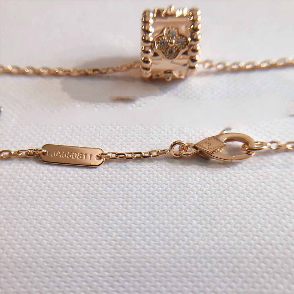 Van Cleef & Arpels CLOVER PINK-GOLD NECKLACE