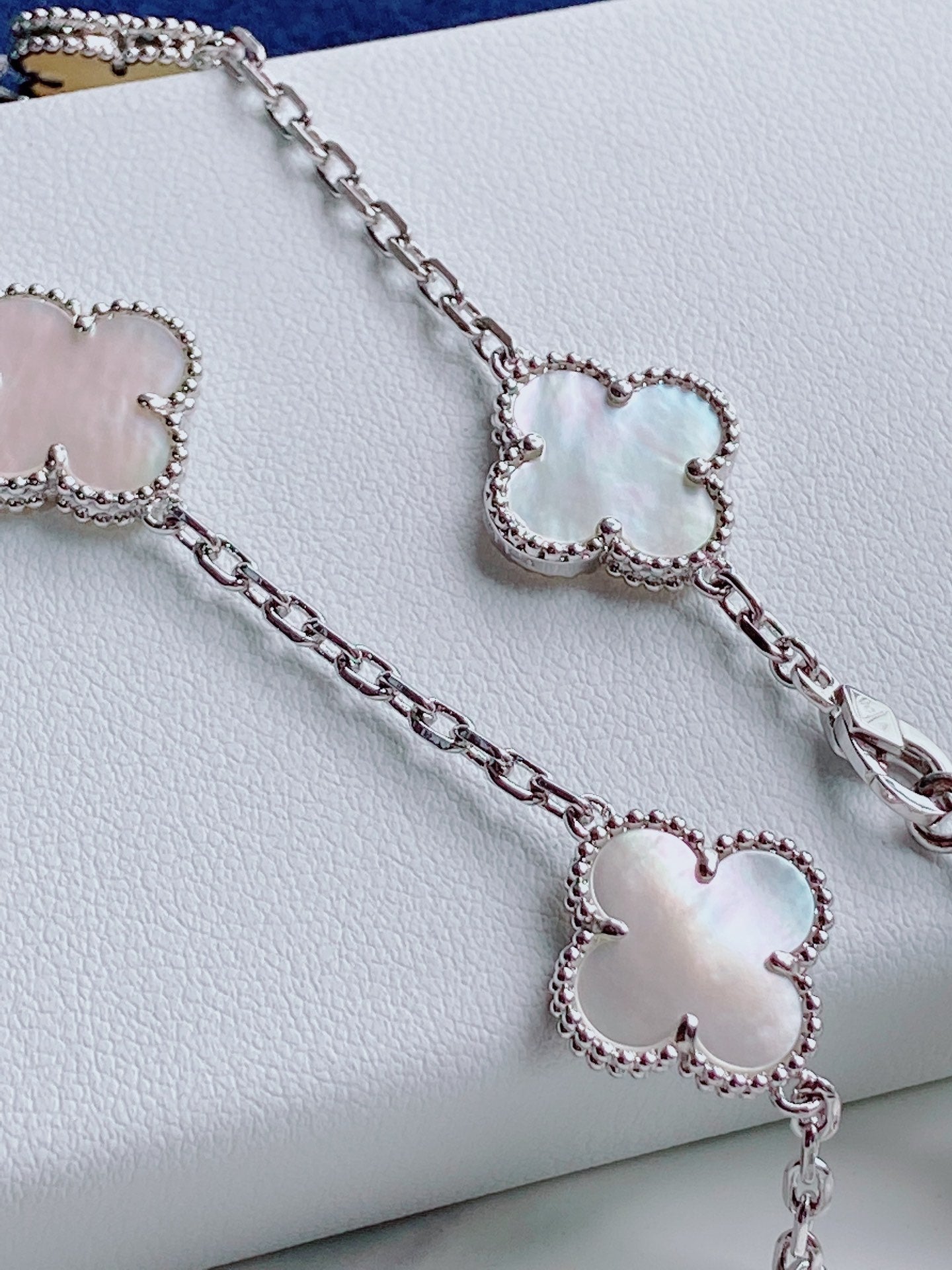 Van Cleef & Arpels VINTAGE MOP NECKLACE 10 MOTIFS SILVER