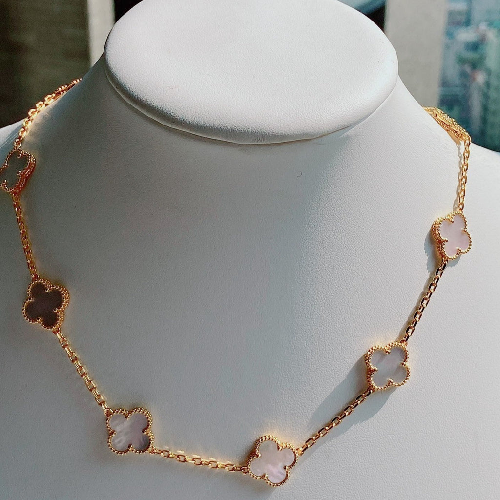 Van Cleef & Arpels VINTAGE MOP NECKLACE 10 MOTIFS GOLD