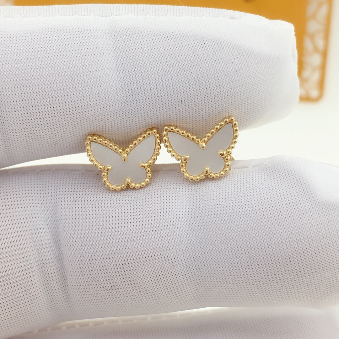 Van Cleef & Arpels SWEET BUTTERFLY EARSTUDS GOLD MOP