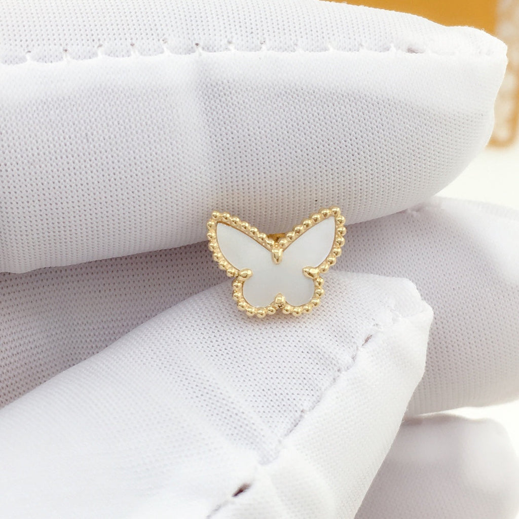 Van Cleef & Arpels SWEET BUTTERFLY EARSTUDS GOLD MOP
