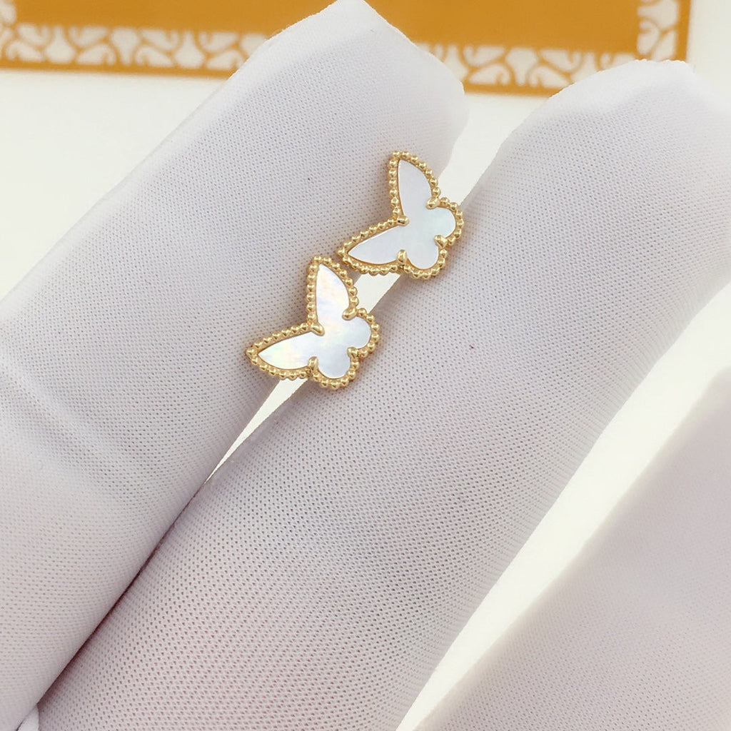 Van Cleef & Arpels SWEET BUTTERFLY EARSTUDS GOLD MOP