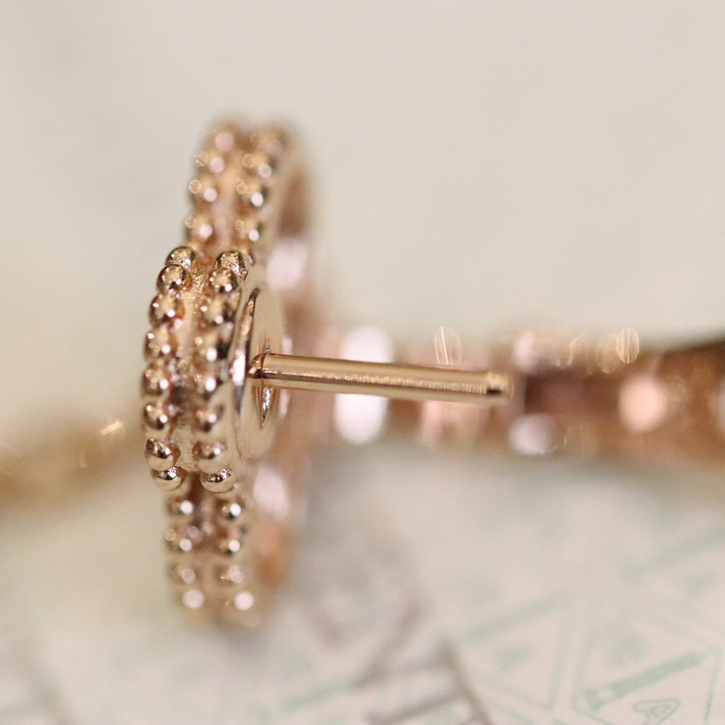Van Cleef & Arpels VINTAGE EARRINGS PINK GOLD DIAMOND