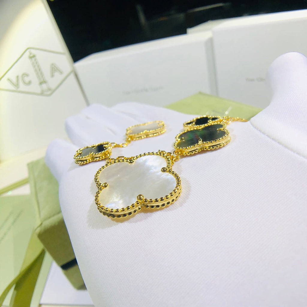 Van Cleef & Arpels CLOVER BRACELET 5 MOTIFS ONYX MOP