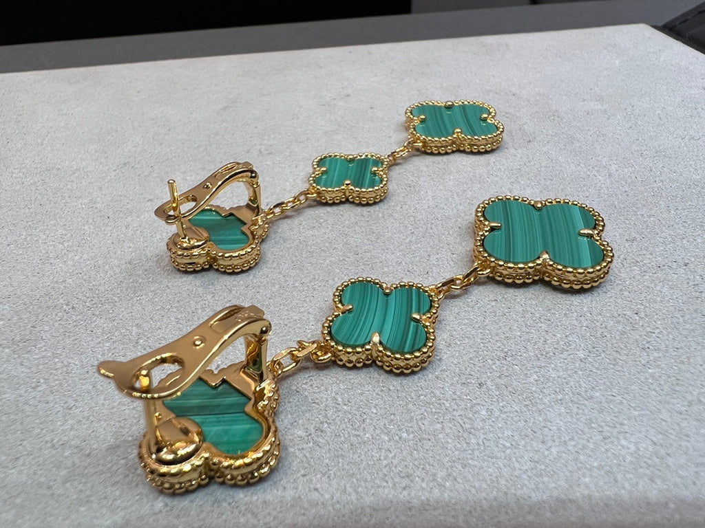 Van Cleef & Arpels CLOVER MALACHITE 3 MOTIFS GOLD