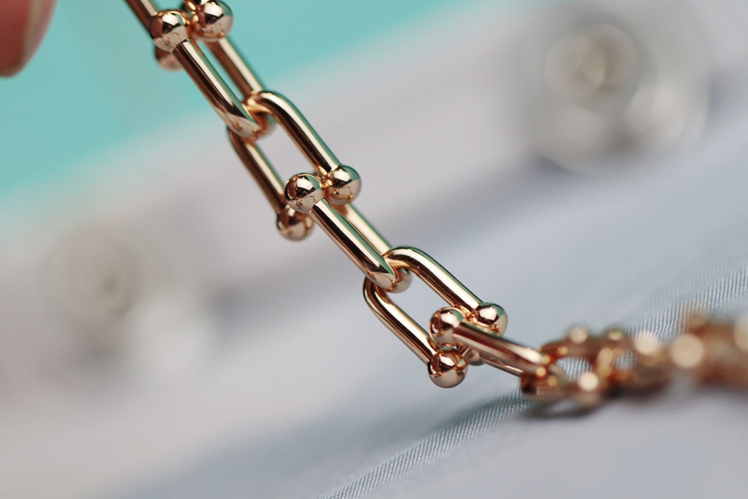 TIFFANY HARDWEAR LINK PINK GOLD NECKLACE