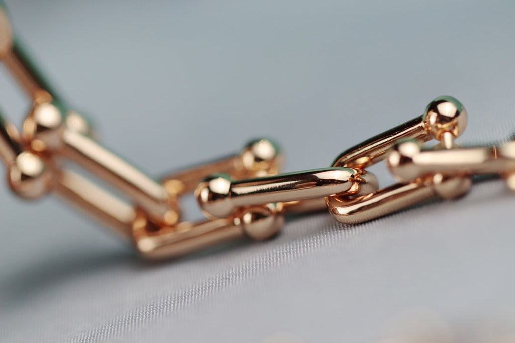 TIFFANY HARDWEAR LINK PINK GOLD NECKLACE