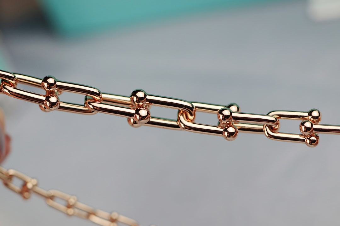 TIFFANY HARDWEAR LINK PINK GOLD NECKLACE