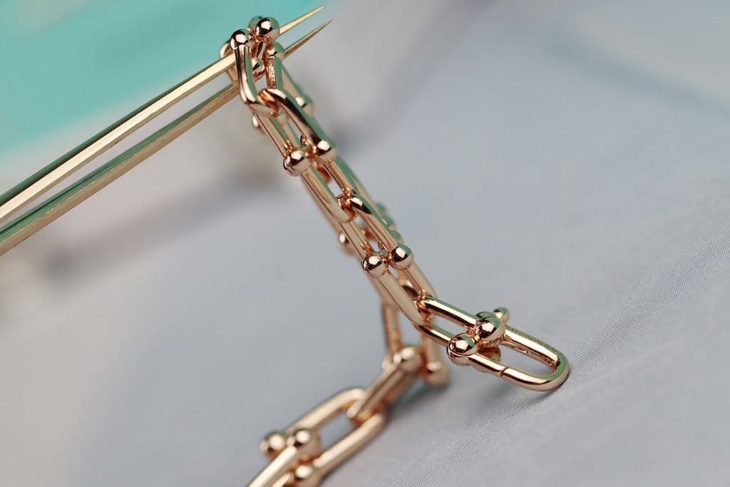 TIFFANY HARDWEAR LINK PINK GOLD NECKLACE
