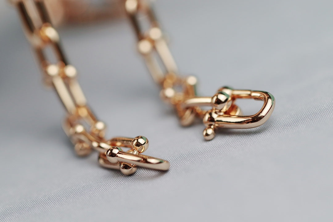 TIFFANY HARDWEAR LINK PINK GOLD NECKLACE