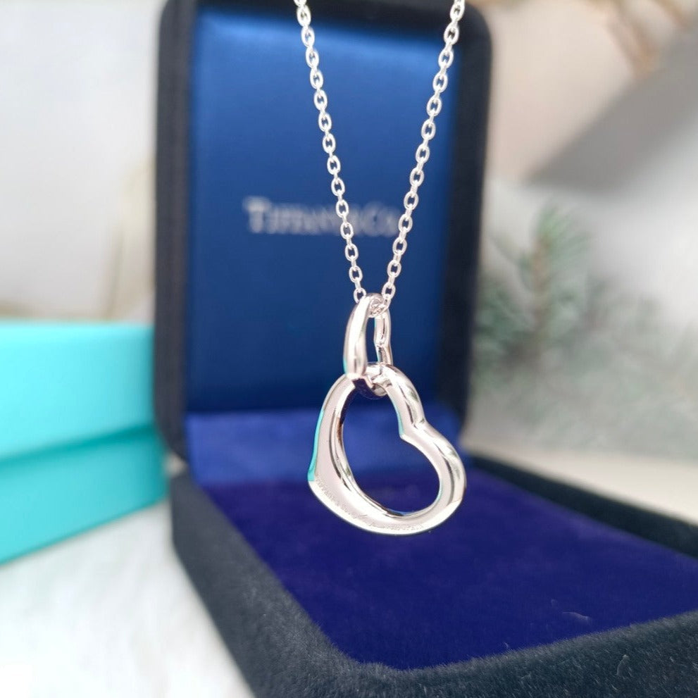 TIFFANY DOUBLE HEART SILVER NECKLACE