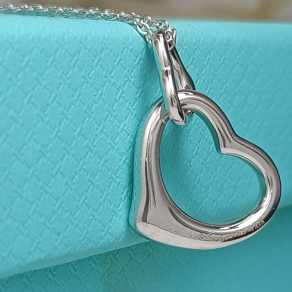 TIFFANY DOUBLE HEART SILVER NECKLACE