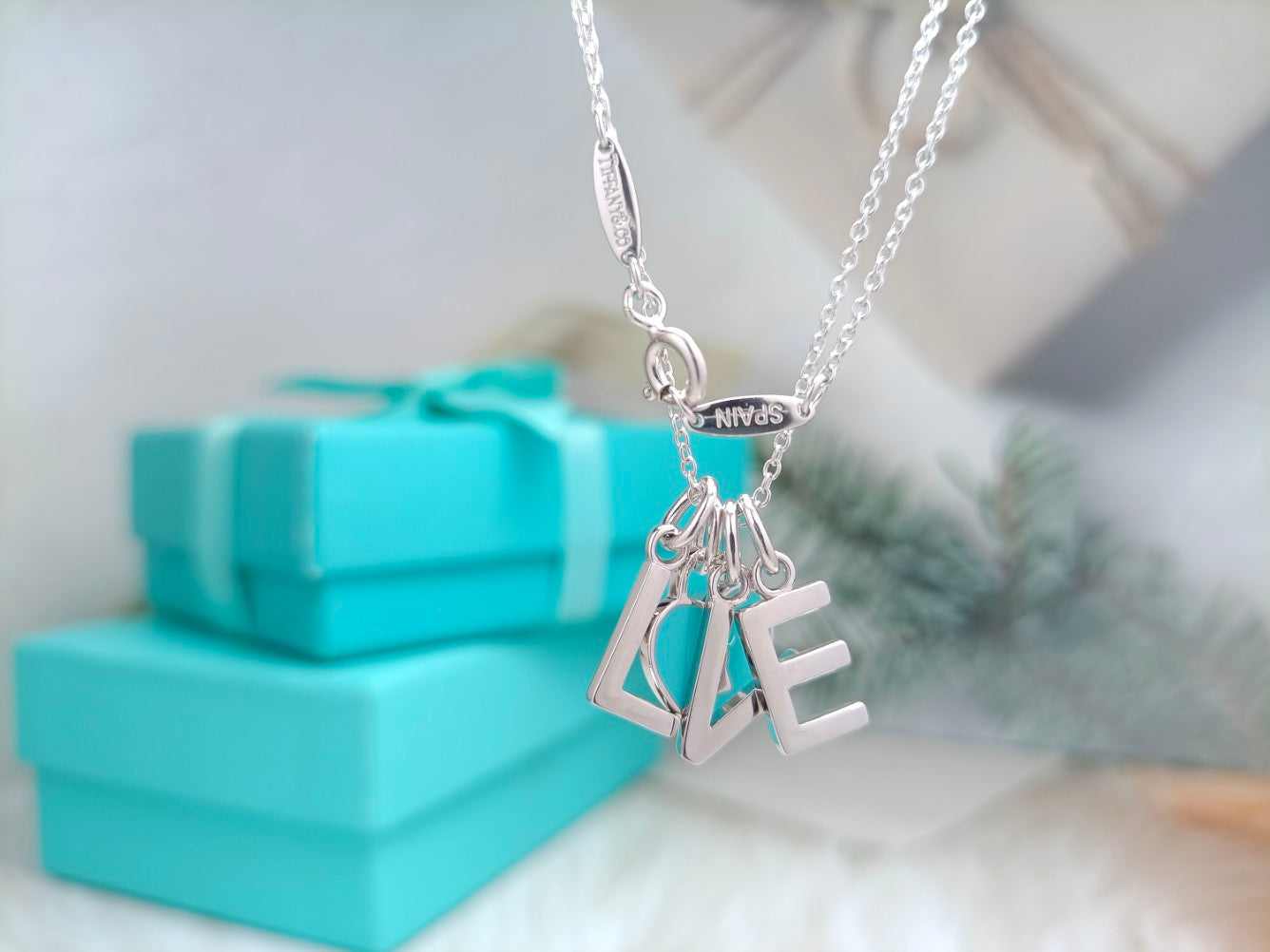 TIFFANY LOVE TEXT PEDANT NECKLACE