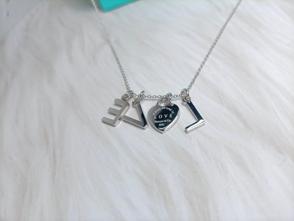 TIFFANY LOVE TEXT PEDANT NECKLACE