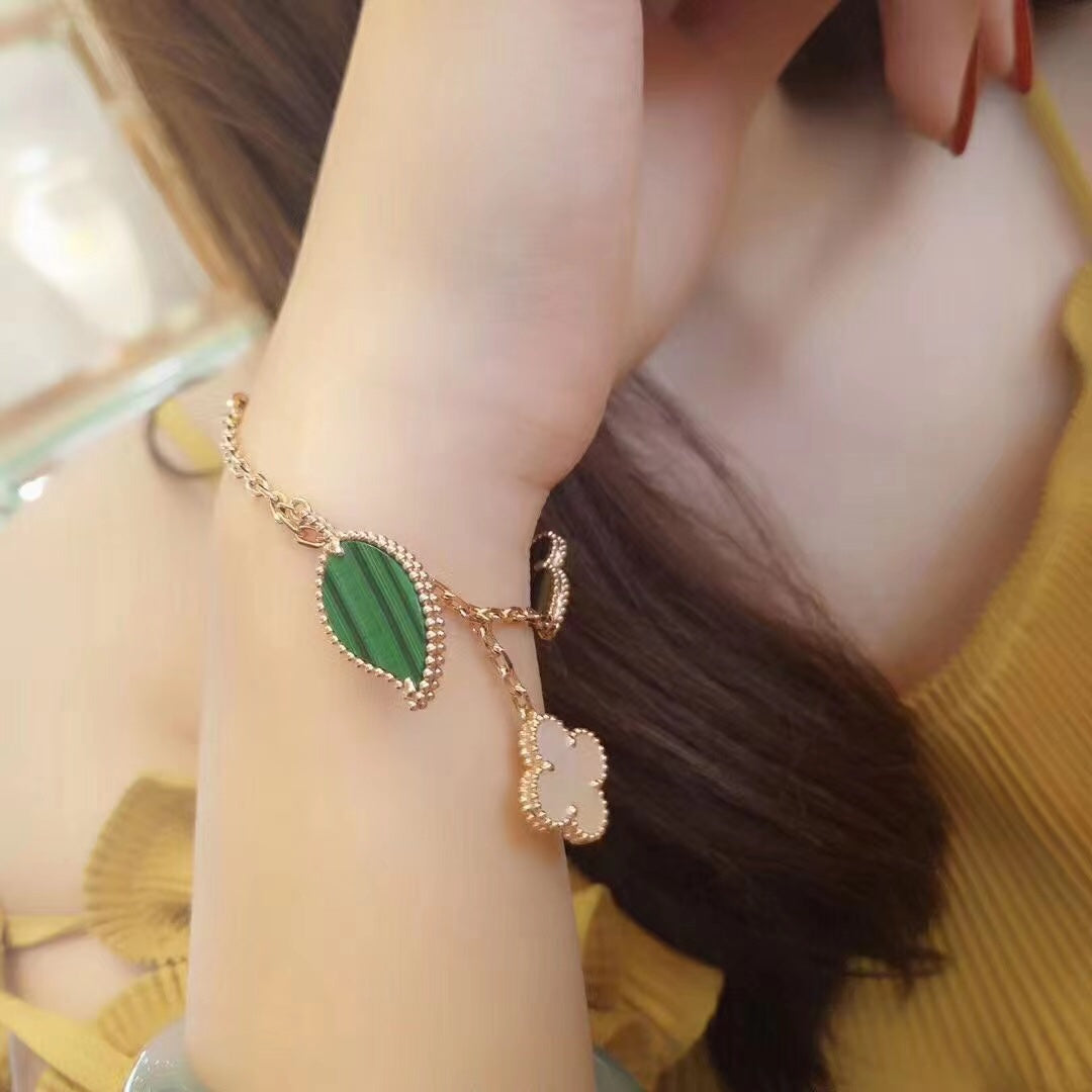 Van Cleef & Arpels HEART BUTTERFLY CLOVER BRACELET 4 MOTIFS