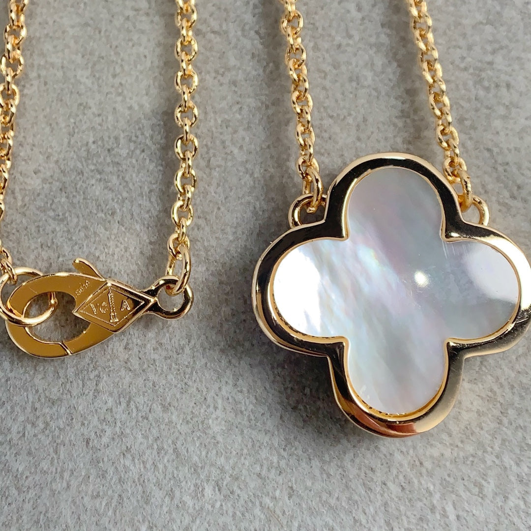 Van Cleef & Arpels PURE CLOVER PINK GOLD MOP NECKLACE