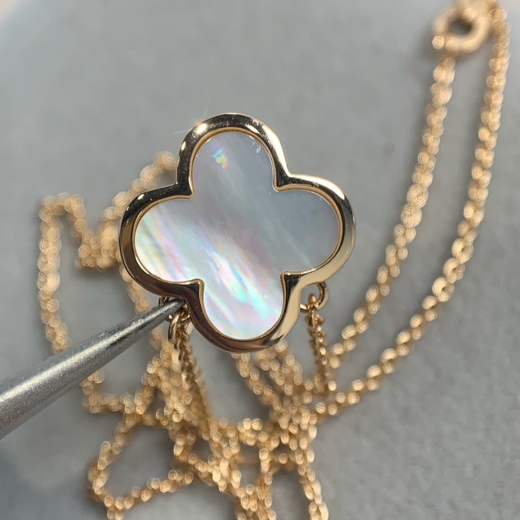 Van Cleef & Arpels PURE CLOVER PINK GOLD MOP NECKLACE