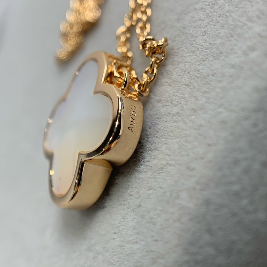 Van Cleef & Arpels PURE CLOVER PINK GOLD MOP NECKLACE