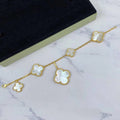 Van Cleef & Arpels MAGIC CLOVER MOP PINK GOLD BRACELET 5 MOTIFS