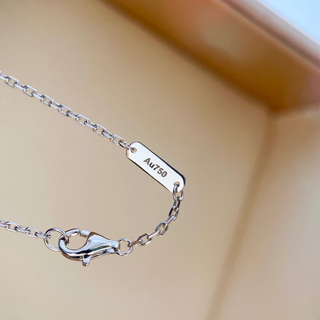Van Cleef & Arpels CLOVER DIAMOND NECKLACE SILVER