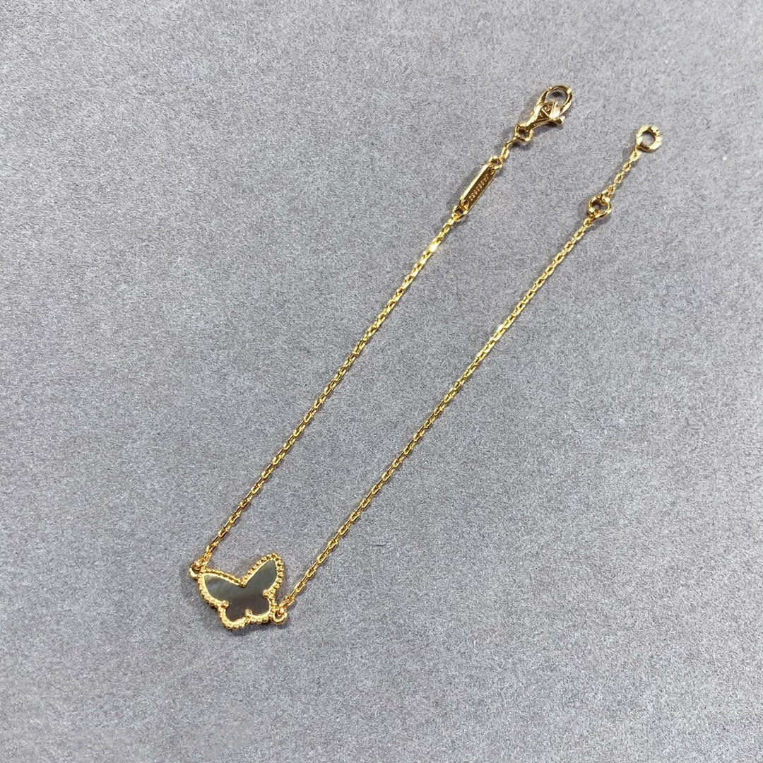 Van Cleef & Arpels BUTTERFLY DARK MOP GOLD BRACELET
