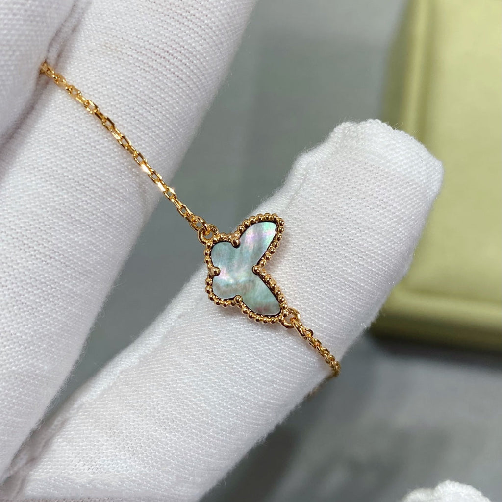 Van Cleef & Arpels BUTTERFLY DARK MOP GOLD BRACELET
