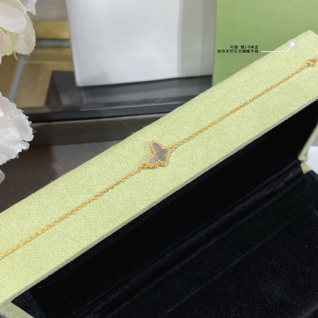 Van Cleef & Arpels BUTTERFLY DARK MOP GOLD BRACELET