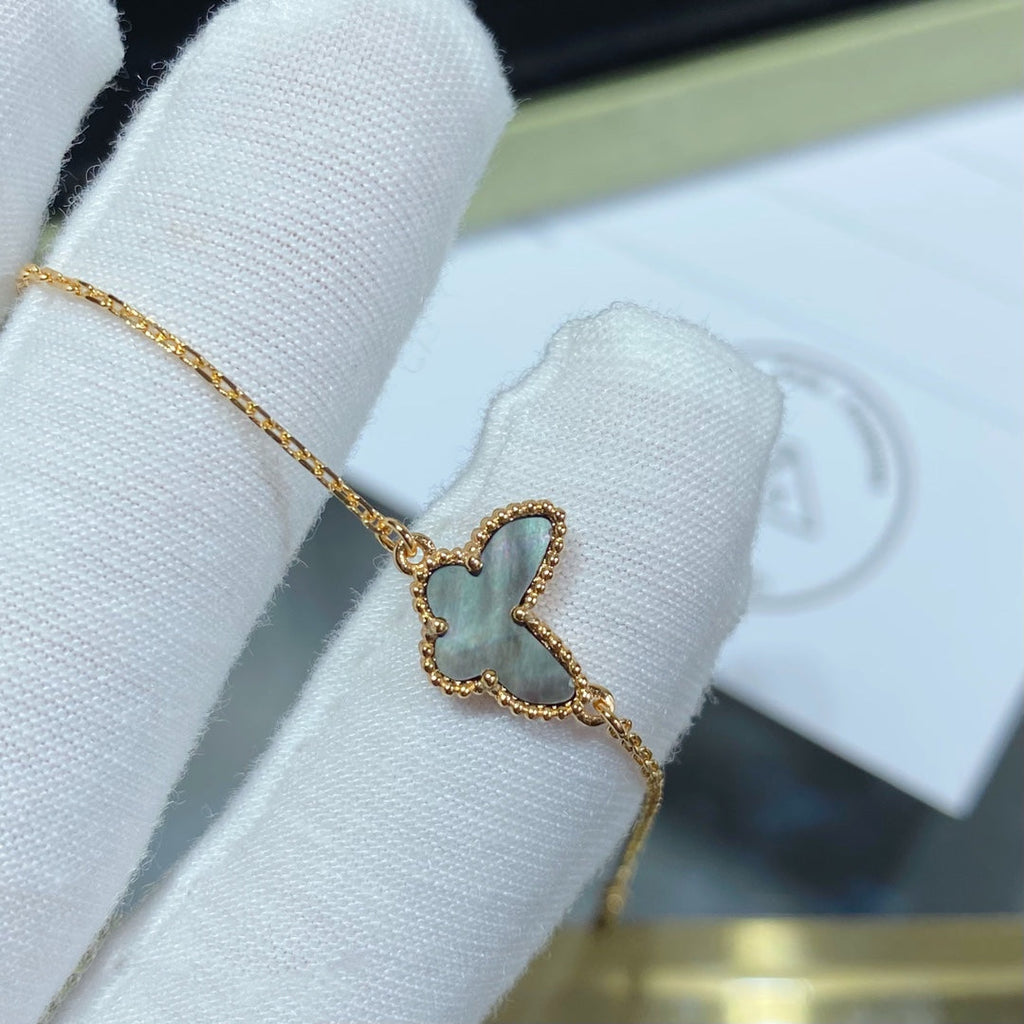 Van Cleef & Arpels BUTTERFLY DARK MOP GOLD BRACELET