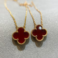 Van Cleef & Arpels CLOVER PEDANT CARNELIAN NECKLACE