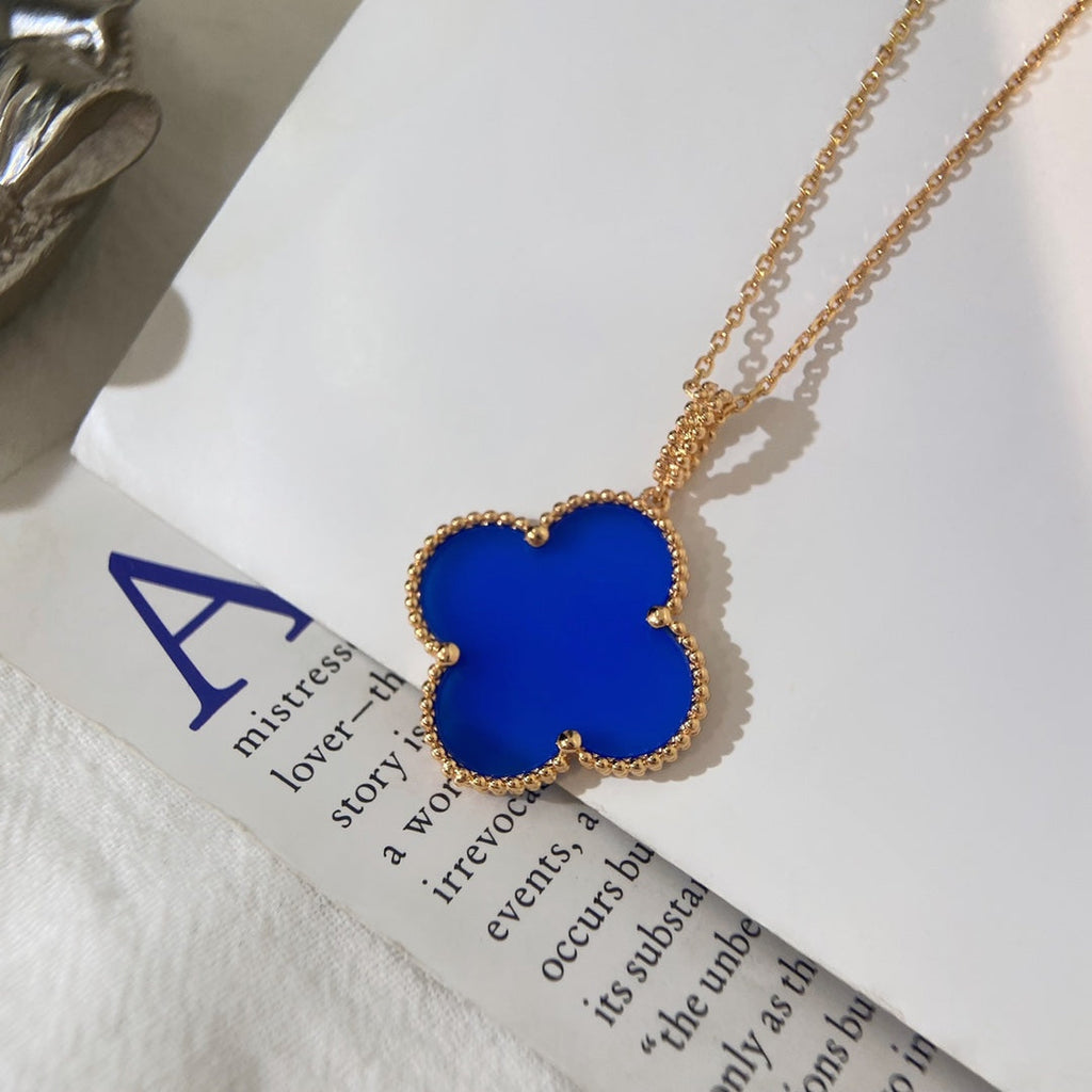 Van Cleef & Arpels CLOVER NECKLACE TURQUOISE PINK GOLD