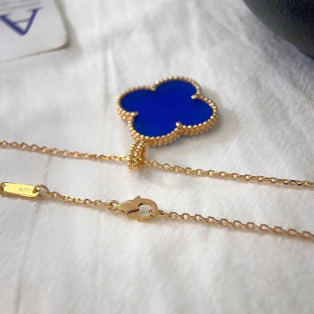 Van Cleef & Arpels CLOVER NECKLACE TURQUOISE PINK GOLD