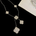 Van Cleef & Arpels CLOVER 6 MOTIFS SILVER DIAMONDS NECKLACES
