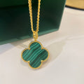 Van Cleef & Arpels CLOVER MALACHITE GOLD NECKLACE