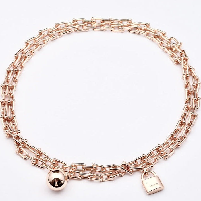 TIFFANY HARDWEAR PINK GOLD WRAP NECKLACE