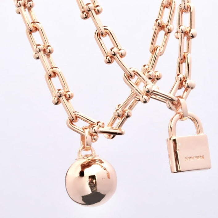 TIFFANY HARDWEAR PINK GOLD WRAP NECKLACE