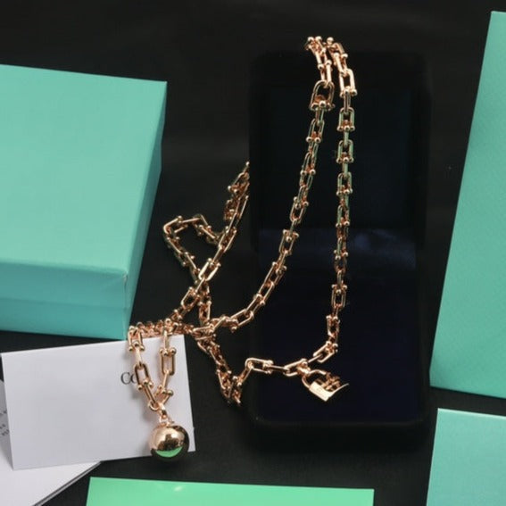 TIFFANY HARDWEAR PINK GOLD WRAP NECKLACE
