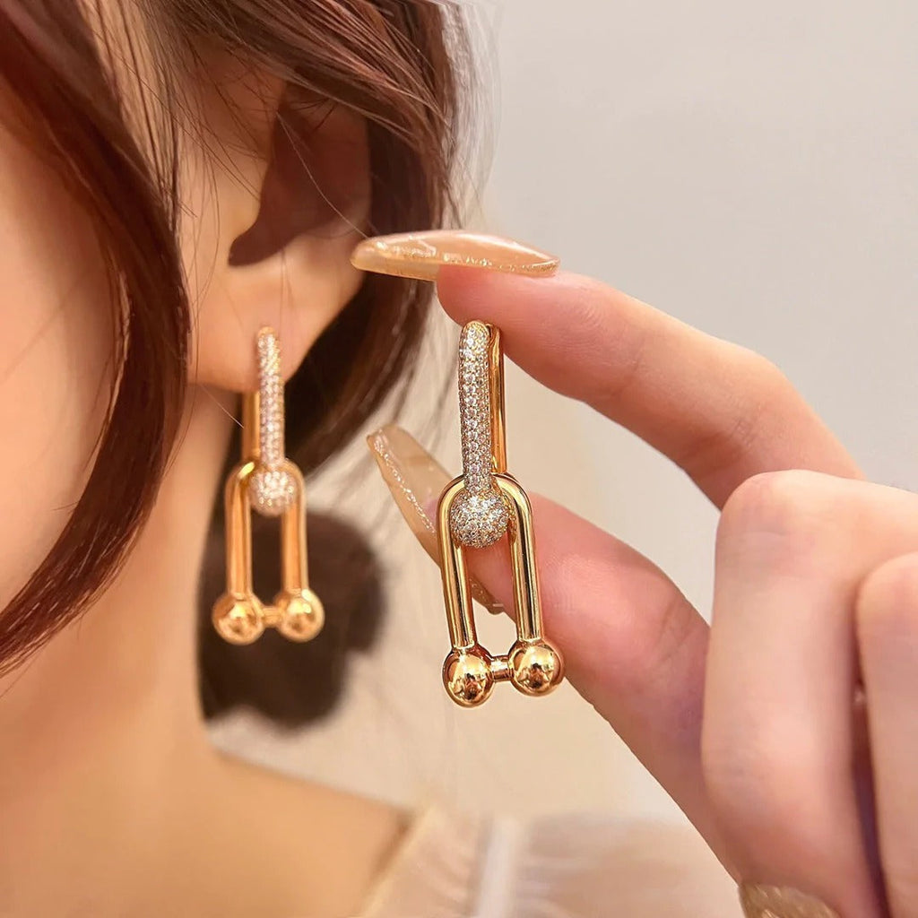 TIFFANY HARDWEAR DROP EARRINGS DIAMONDS