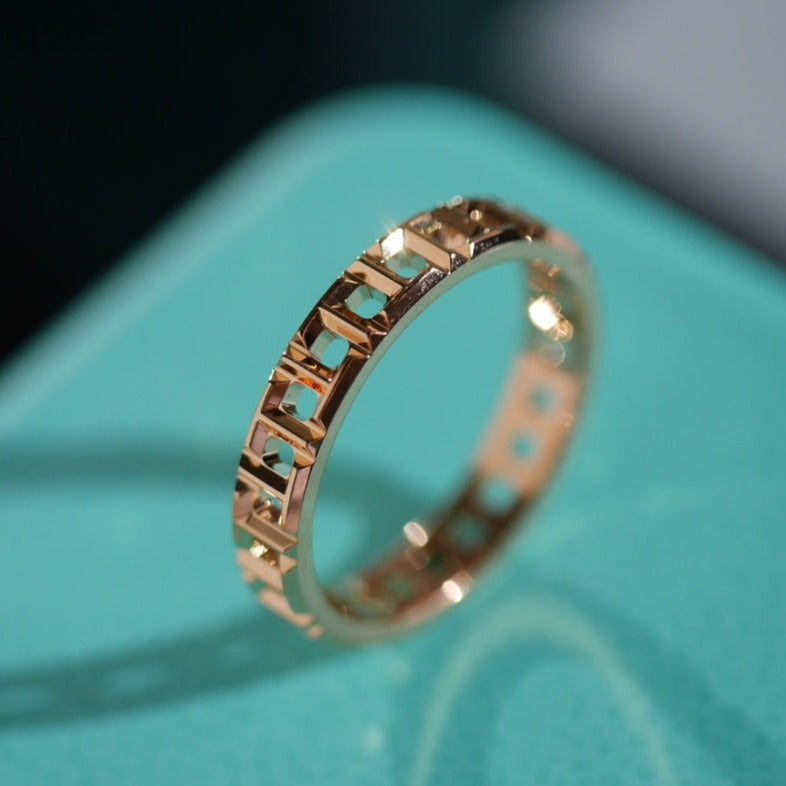 TIFFANY T TRUE 3.5MM PINK GOLD RING
