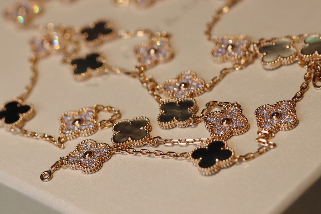 Van Cleef & Arpels CLOVER 20 MOTIFS DARK MOP DIAMOND PINK GOLD