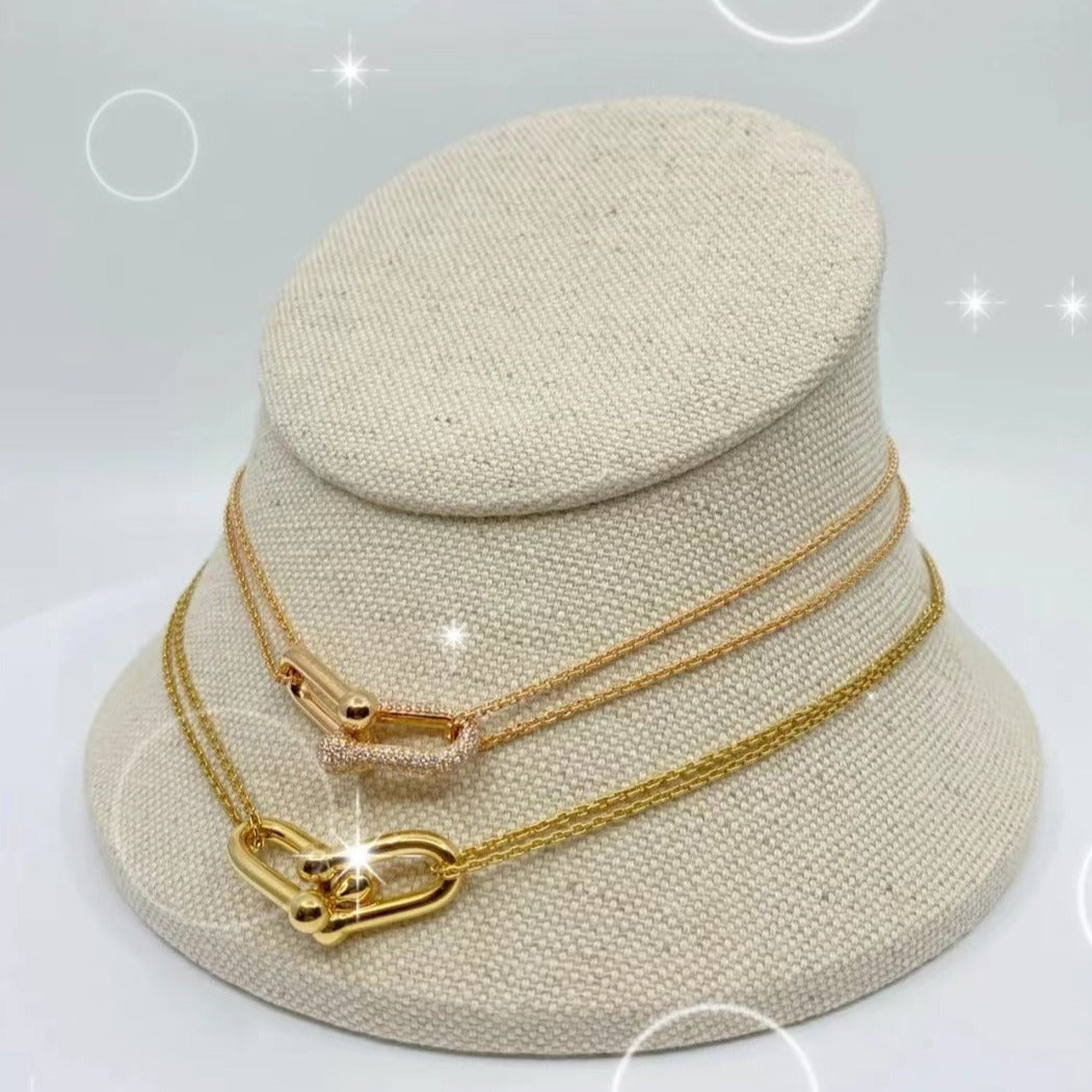 TIFFANY HARDWEAR GOLD DOUBLE LINK NECKLACE