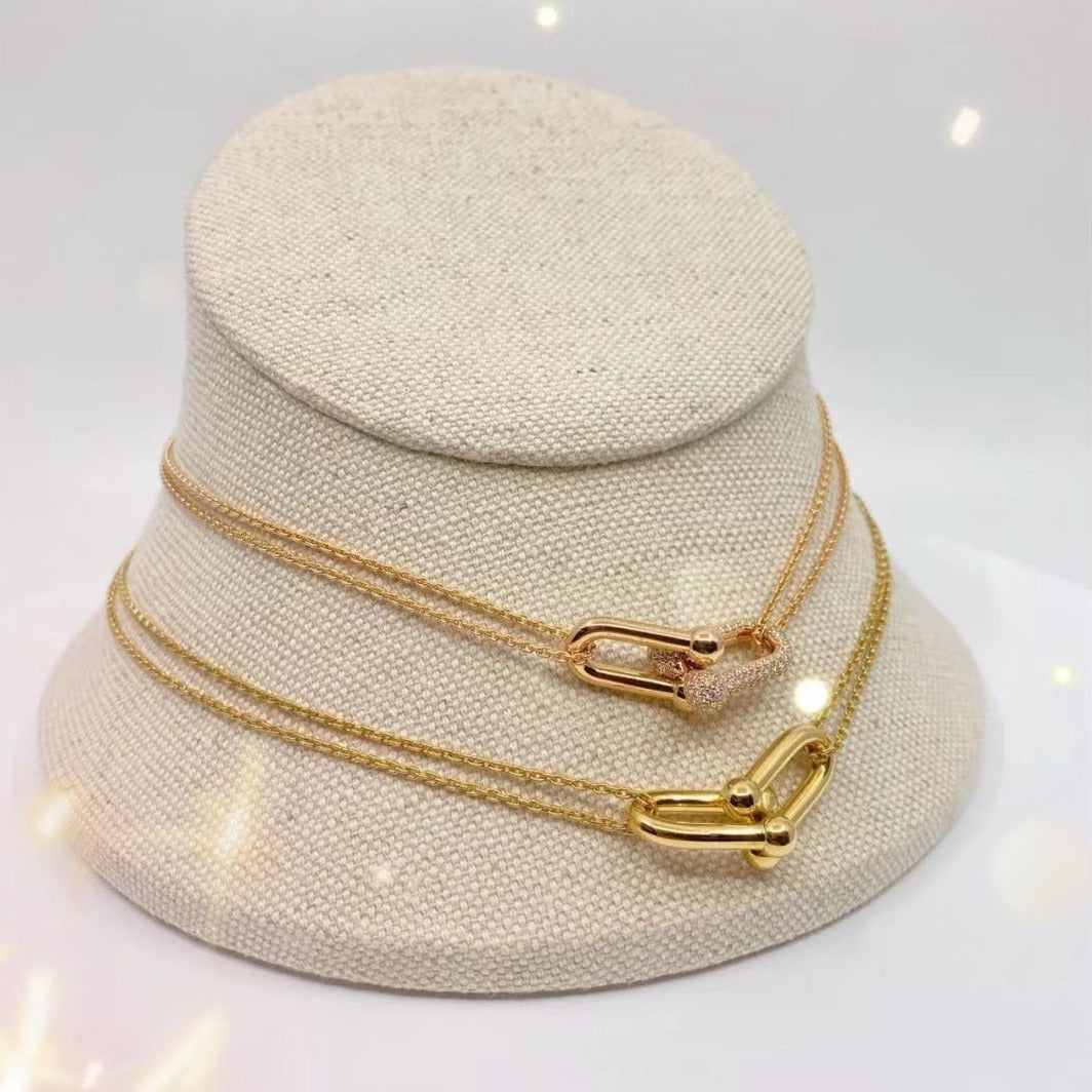 TIFFANY HARDWEAR GOLD DOUBLE LINK NECKLACE