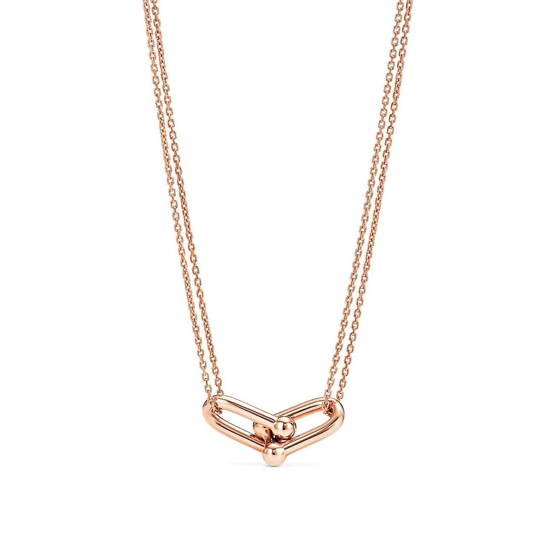 TIFFANY HARDWEAR GOLD DOUBLE LINK NECKLACE