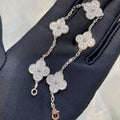 Van Cleef & Arpels CLOVER 5 MOTIFS SILVER DIAMOND BRACELET
