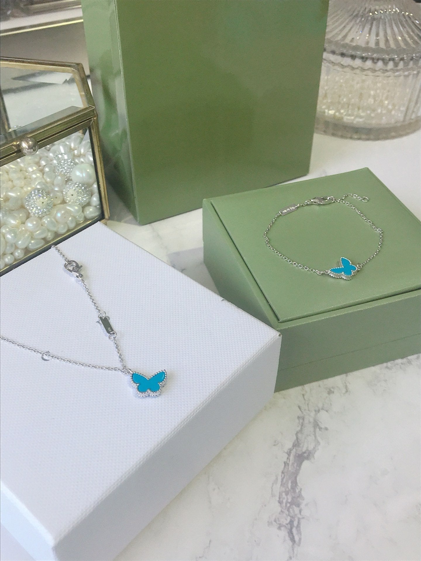 Van Cleef & Arpels BUTTERFLY TURQUOISE SILVER BRACELET